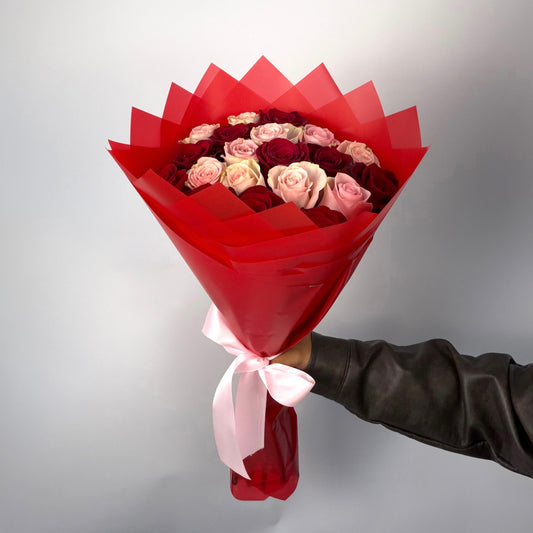 20 RED/PINK ROSES BOUQUET